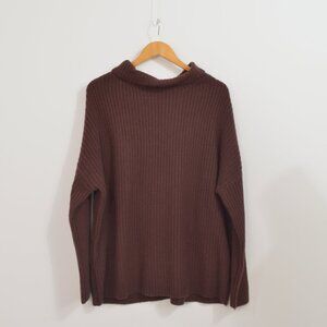 NWT brown ribbed wool and ccashmere naadam sweater size small